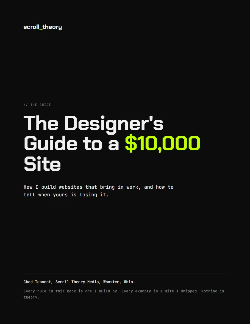 The cover of Designed to Convert, the Scroll Theory website guide